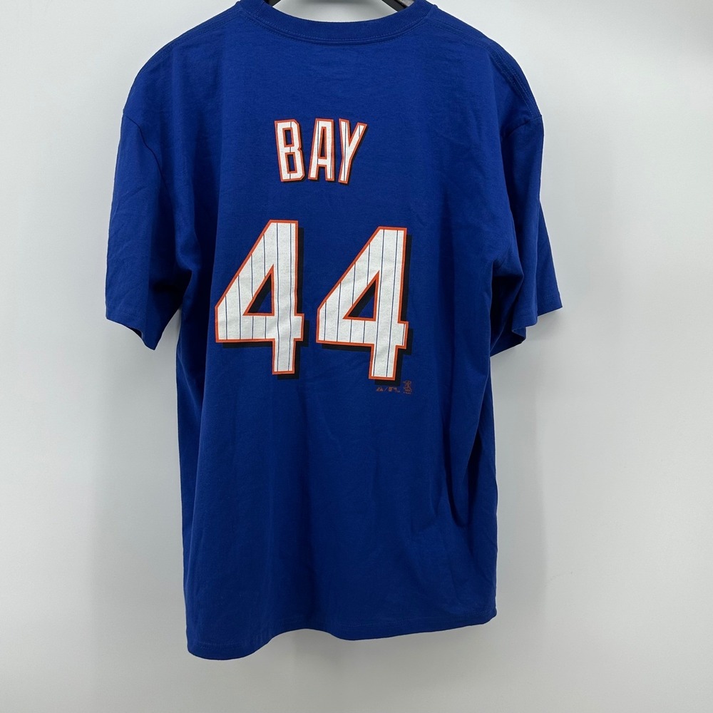 New York Mets Majestic T Shirt Mens XL Blue Jason Bay 44 MLB Baseball 2010